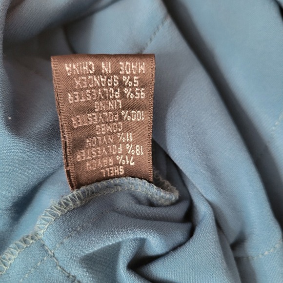 Adrianna Papell Petite Teal Blue Tiered Cocktail Party Dress 4P Shimmery Mermaid - Picture 12 of 12